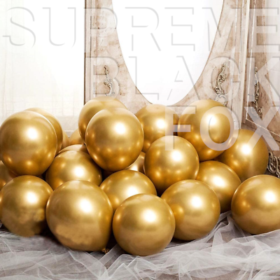 #ad #ad 50 Gold Metallic Balloons Chrome Shiny Latex 12quot; Thicken For Wedding Party Baby $6.99