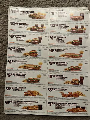 #ad Burger King 5 sheets expiring 4 28 2024 Burger 🍔 $5.00