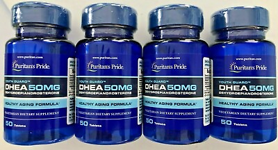 4 X Puritan#x27;s Pride DHEA 50mg Youth Guard 50 Tablets 200 Tablets Exp 2024 $24.27