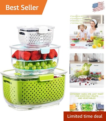 #ad Air Tight Salad Fridge Containers with Drainage System Food Freshness Saver $77.89