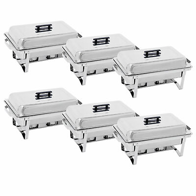 6PCS 8QT Chafing Dish Stainless Steel Chafer Complete Set Chafer Buffet Warmer $199.58