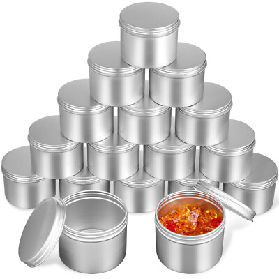 #ad 20pcs Aluminum Screw Lid Metal Tins for Food Candles Candy Tea 100ml CZ $46.29