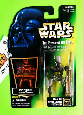 #ad Star Wars Power of the Force💥ASP 7 DROID Figure💥Green Foil Card💥Vintage #x27;96 $2.00