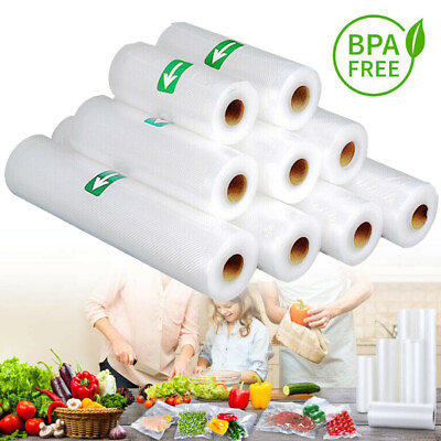 4 Rolls Vacuum Sealer Bags 4 Mil Embossed Food Saver Storage Universal BPA Free $7.86