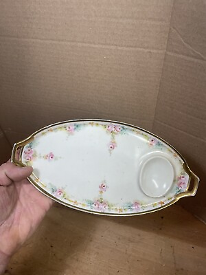 #ad Antique Dish Plate Oval Shape With Floral Pattern Rosenthal Bavaria China $32.00