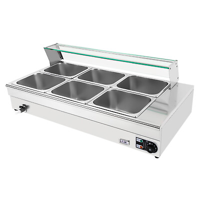 #ad 110V Commercial 6 Pans Bain Marie Buffet Countertop Food Warmer Steam Table New $307.00