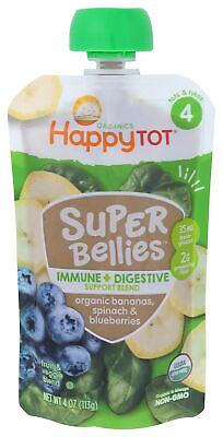 #ad HAPPY TOT Organic Bananas Spinach Blueberries Immunity Baby Food 4 OZ $2.11