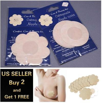 10Pcs of Invisible Breast Pasties Adhesive Nipple Cover Sticker Pads $3.39