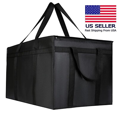 #ad Large Order Insulated Food Delivery Hot Bag Catering Grocery L24xW14×H15quot; $26.95