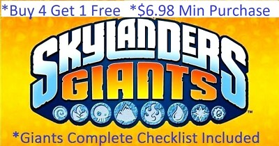 *Buy 4=1Free Skylanders Giants Complete UR Set w Checklist*$6.98 Minimum👾 $5.94