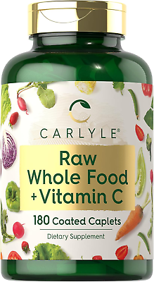 #ad Carlyle Raw Whole Foods VIT C 180 Coated Caplets Dietary Supplement Vegan $30.31