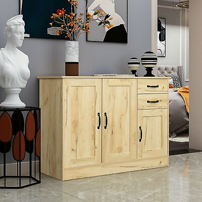 Rustic Kitchen Storage Cabinet Buffet Server Table Sideboard Dining Room Wood $189.99