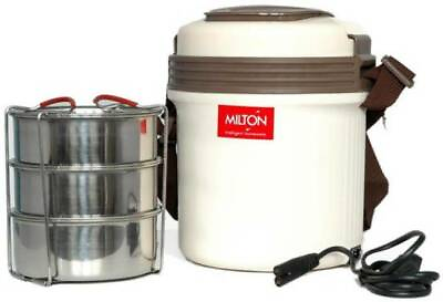 #ad New Milton Electron Hot Lunch Box Electric Tiffin Carrier Set Of 3 Containers $53.99