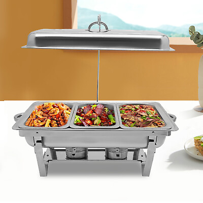 #ad #ad Chafing Dish Buffet Set Stainless Steel 9.5QT Food Warmer Chafer Complete Set $53.20