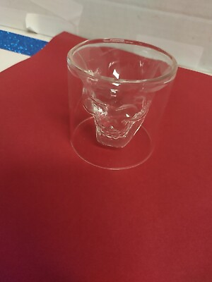#ad Glass Skull Shot Glass recessed double wall. 1 $6.00