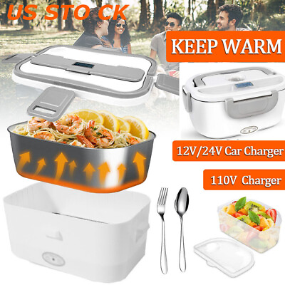 12V Car Portable Food Heating Lunch Box Electric Heater Warmer For Trucks Office $28.99