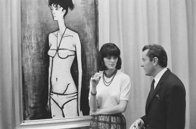 #ad #ad Annabel and Bernard Buffet in front of the painting 1960s OLD PHOTO AU $9.00