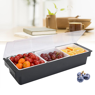 3 4 5 Compartments Condiment Dispenser Chilled Server Caddy Food Tray Salad Bar $22.80