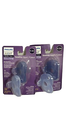 #ad 2 Philips Avent Soothie Heart Pacifier Blue 0 3 m 2 Pack $11.25