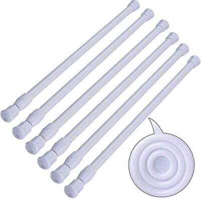 #ad #ad SIQUK 6 Pack Cupboard Bars Adjustable Spring Tension Rods White Refrigerator Bar $19.74