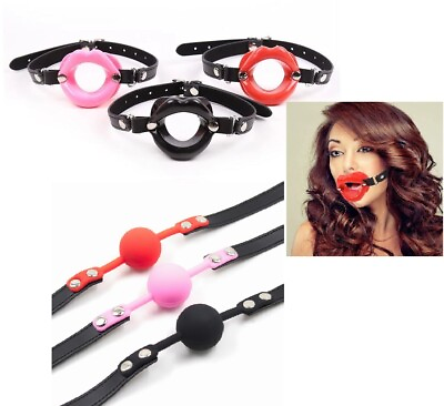 #ad #ad Silicone Mouth Gag Lips w Strap O Ring Open Lip Ball Costume $9.95