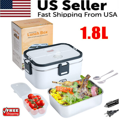 #ad 1.8L Electric Heating Lunch Box Portable for Car Office Food Warmer Container US $26.98