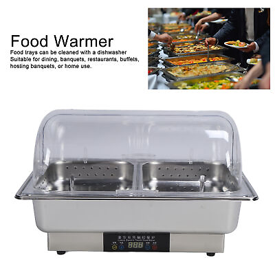 #ad Electric Buffet Warmer Server Chafing Dish Buffet Set 2 Tray for Cafe Canteen $79.89