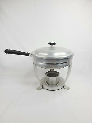 Vintage Hammered Aluminum Food Warmer Chafing Dish Set Made in Spain $10.49