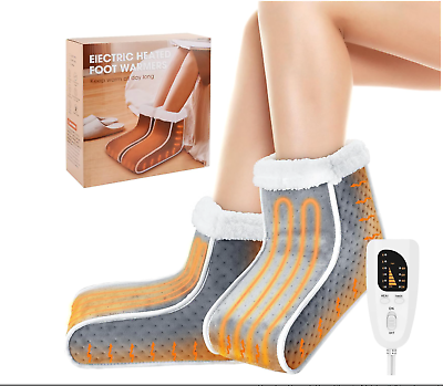 #ad #ad Split Electric Foot Warmer Quick Heating Pad for Feet Light Gray box has wear $44.99