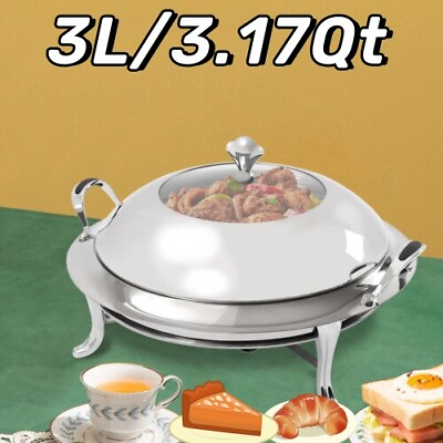 #ad Chafing Dish Set Round 3.17Qt Stainless Steel Buffet Servers and Warmers $35.91