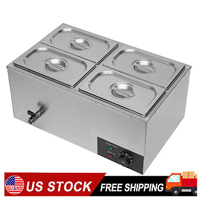 #ad #ad Electric Food Warmers 4 Pan Countertop Buffet Kitchen Restaurant Commercial $185.29