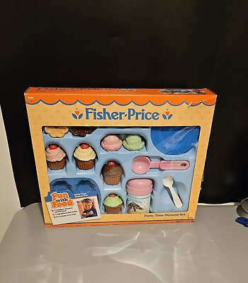 #ad Vintage Fisher Price Play Fun With Food Party Time Dessert Set #2151 With Box $99.99