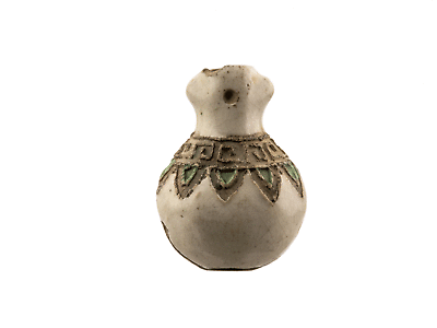 An Antique Japanese Pottery Bead Of A Miniature Vase $374.95