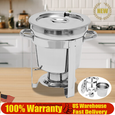 #ad Chafing Dish Sets Round Buffet Catering Restaurant Chafer Food Warmer 7.4 Quart $49.40