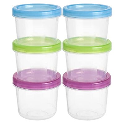 #ad 6Pcs 4 oz Small Food Storage Containers with Lids for Nuts Candies Sauce $13.69