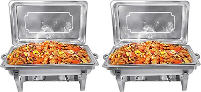 Chafing Dish Buffet Set 8QT 2 Pack Stainless Steel Chafer Warmer Server $59.99