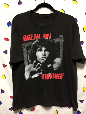 Vintage 1993 Jim Morrison Break On Through Black Unisex Shirt Full Size $9.95