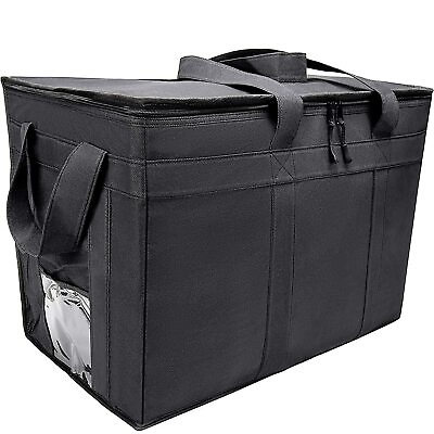 XXXL Food Delivery Bag Insulated Thermal Grocery Carrier Tote Uber Eats Black 1 $24.61