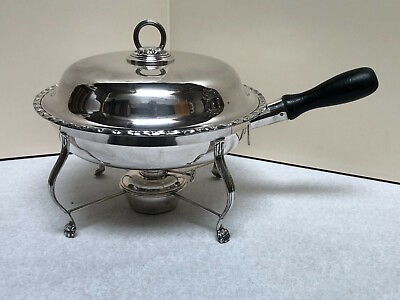 #ad Vintage Oamp;E Co English Silver Plated Chafing Dish w Handle amp; Warmer $129.99