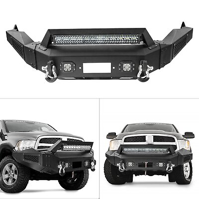 #ad Steel Front Bumper Full Guard w LED Light for 2013 2018 Dodge Ram 1500 $719.99