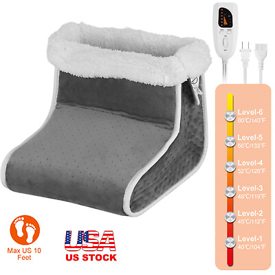 #ad Electric Foot Warmer Heating Pad Fabric Heated Boots Pain Relief Washable Cover $35.12