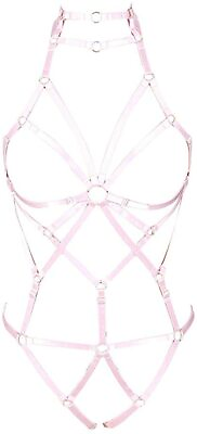 #ad #ad Body Harness Full For Women Garter Belts Set Harajuku Belt Halter Caged Bra Adju $41.63