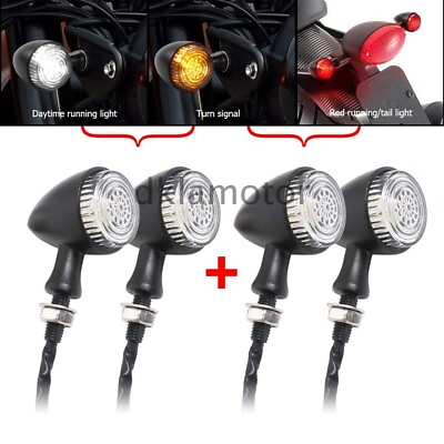 4x LED Universal Motorcycle Turn Signals Light Blinker Indicator Tail Lights New $47.69