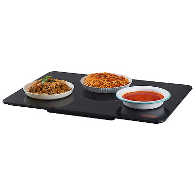 VEVOR 23.6quot; x 16.5quot; Electric Food Buffet Server 250W Portable Glass Warming Tray $59.99