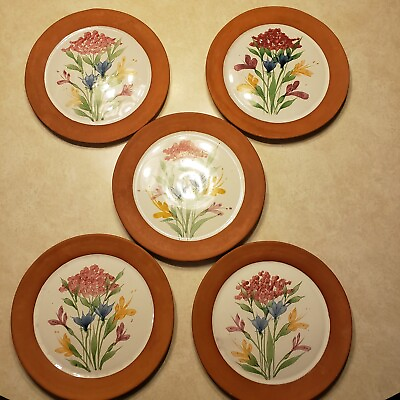 Set of 5 10 inch Dinner Pottery Plates Emerson Creek Pottery Bedford VA $35.00