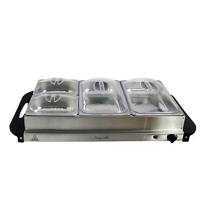 4 Section Buffet Server amp; Food Warmer in Stainless Steel $42.74