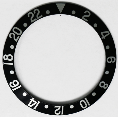 Bezel Insert Aluminum For Rolex GMT Black Vintage Silver Fat Font $9.95