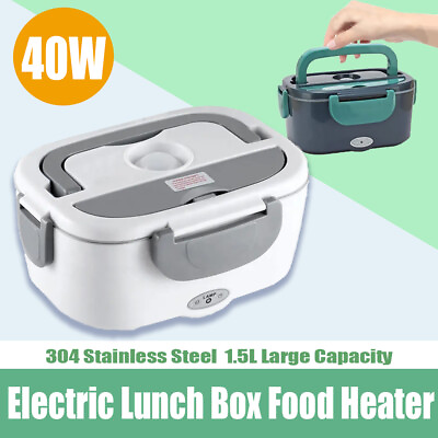 #ad Cordless Powered Portable Food Warmer Electric Self Heating Lunch Box 1.5L $36.99