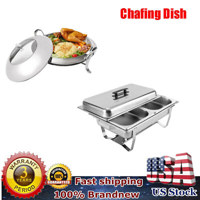 #ad Stainless Steel Catering Chafer Chafing Dish Set Buffet for Party Food Warmer $34.20