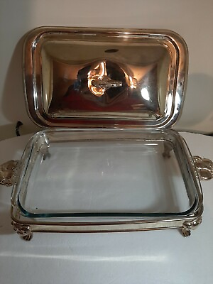 #ad #ad Marinex Glass Dish amp; Metal Covered Serving Footed Chafing Warmer 14#x27;#x27;x10#x27;#x27; $14.00